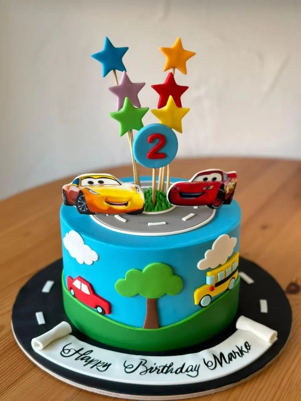 Transport Theme Birthday Cake